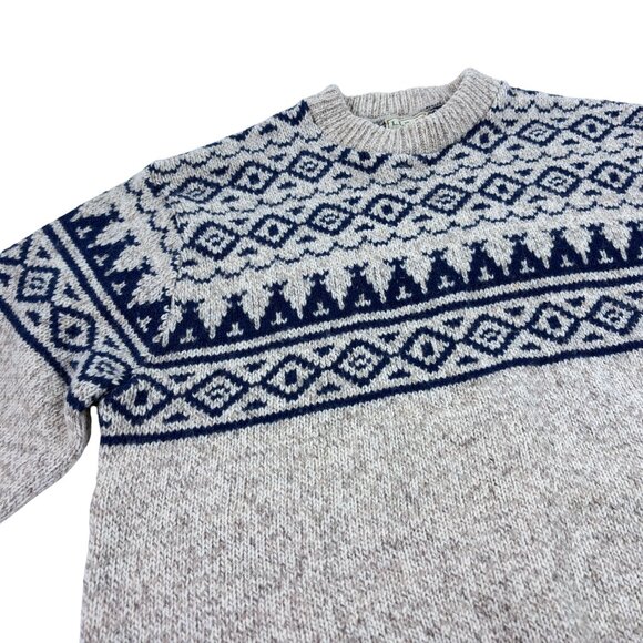 Vintage LL Bean Crewneck Fair Isle Sweater Mens Size XL Wool Blend Made In USA - Picture 2 of 8